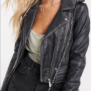NEVERWORN REAL LEATHER BIKER JACKET